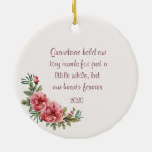 Grootste oma Floral Holiday ter wereld Keramisch Ornament (Achterkant)