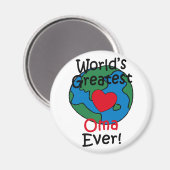 Grootste Oma Hart Ter Wereld Magneet (Voorkant / Achterkant)