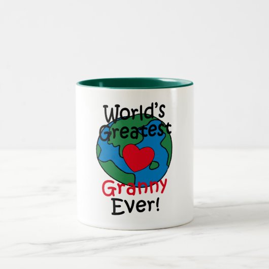 Grootste oma-hart ter wereld tweekleurige koffiemok (Center)