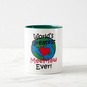 Grootste Oma Hart van de Wereld Tweekleurige Koffiemok
