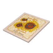 Grootste Oma Zonnebloem Tegeltje (Zijkant)