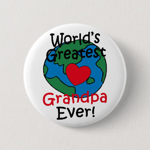 Grootste Opa Hart ter Wereld Ronde Button 5,7 Cm