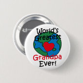 Grootste Opa Hart ter Wereld Ronde Button 5,7 Cm (Voorkant /achterkant)