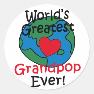 Grootste Opa Hart van de Wereld Ronde Sticker