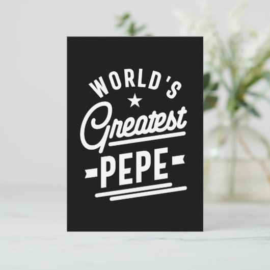 Grootste opa T-shirt ter wereld RSVP Kaartje (Staand voorkant)