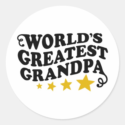Grootste opa ter wereld ronde sticker (Voorkant)