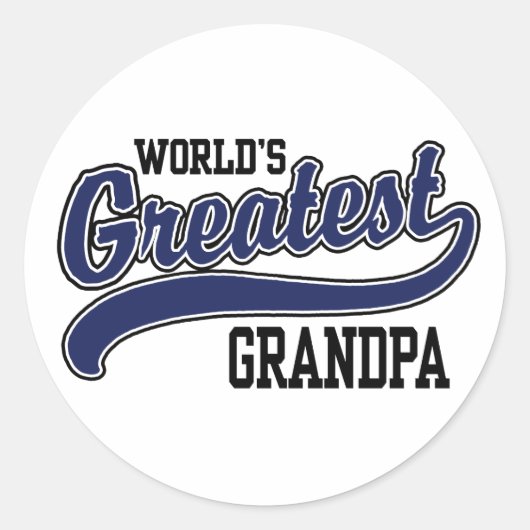 Grootste opa ter wereld ronde sticker (Voorkant)