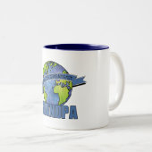 Grootste opa ter wereld tweekleurige koffiemok (Voorkant rechts)