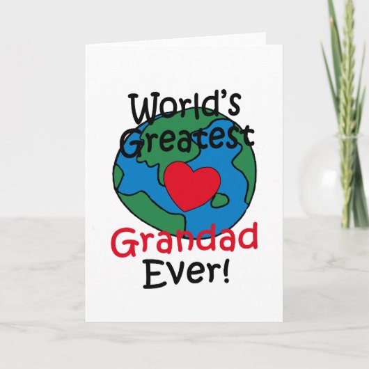 Grootste Opa van de Wereld Hart Kaart (Voorkant)