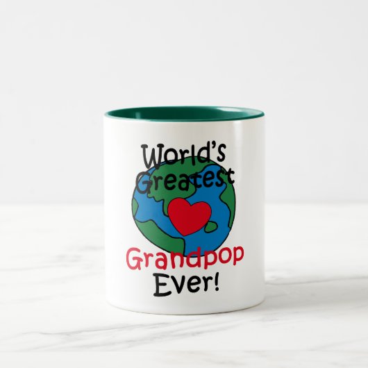 Grootste Opa van de Wereld Hart Tweekleurige Koffiemok (Center)
