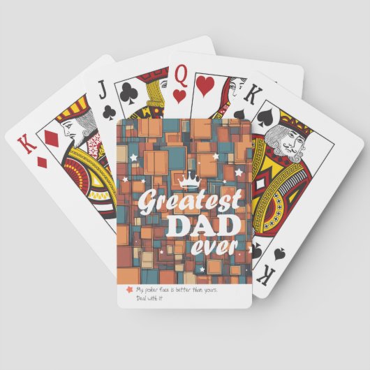 "Grootste papa ooit" op maat gedrukt Pokerkaarten (Achterkant)