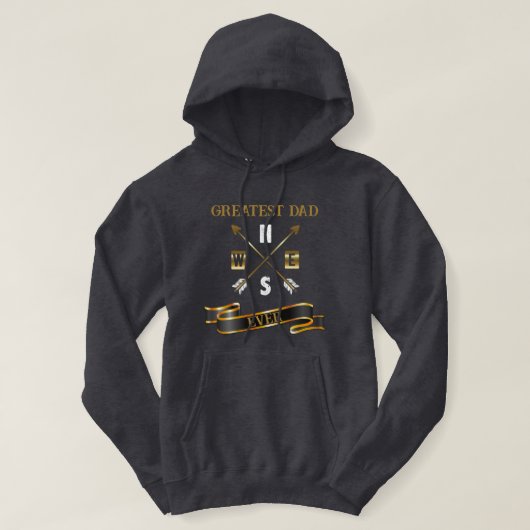 Grootste papa ooit zwart en goud print hoodie (Design voorkant)