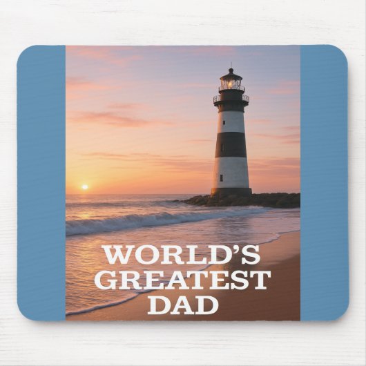 Grootste papa ter wereld – Coastal Sunrise Edition Muismat (Voorkant)