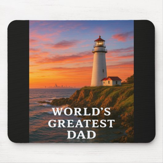Grootste papa ter wereld - Lighthouse Edition Muismat (Voorkant)