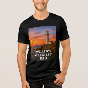 Grootste papa ter wereld - Lighthouse Edition Tri-Blend Shirt
