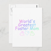 Grootste pleegmoeder ter wereld (pastel) briefkaart (Voorkant / Achterkant)