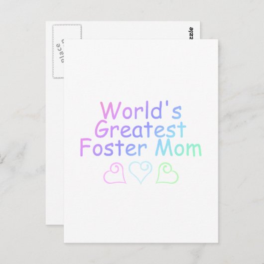 Grootste pleegmoeder ter wereld (pastel) briefkaart (Voorkant / Achterkant)