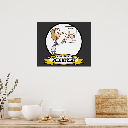GROOTSTE PODIATRIST VROUWEN CARTOON POSTER (Keuken)