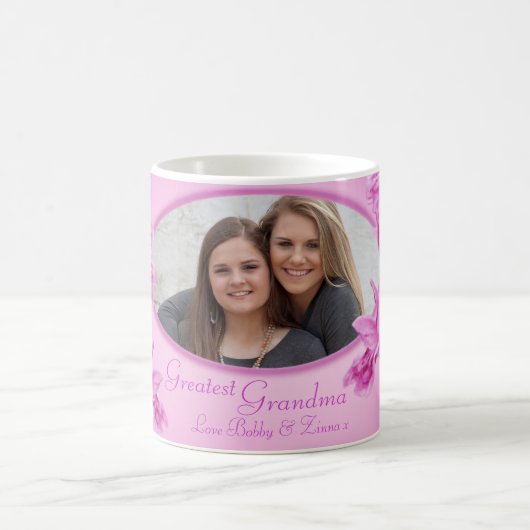 Grootste roze orchidee van oma, mok van eigen foto (Center)