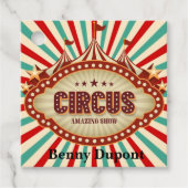 Grootste Show op Earth Circus Kids Verjaardagsfees Bedankjes Labels (Voorkant)