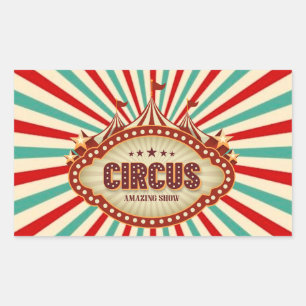 Grootste Show op Earth Circus Kids Verjaardagsfees Rechthoekige Sticker