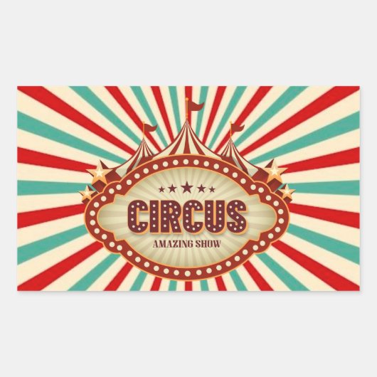 Grootste Show op Earth Circus Kids Verjaardagsfees Rechthoekige Sticker (Voorkant)