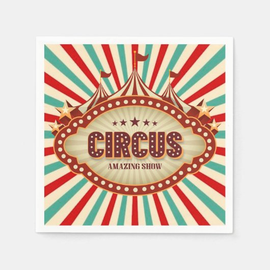 Grootste Show op Earth Circus Kids Verjaardagsfees Servet (Voorkant)