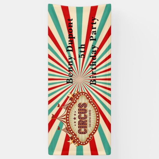 Grootste Show op Earth Circus Kids Verjaardagsfees Spandoek (Verticaal)