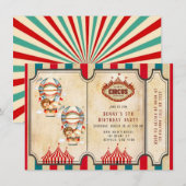 Grootste Show op Earth Circus Verjaardagsuitnodigi (Voorkant / Achterkant)