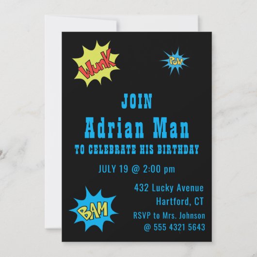 Grootste superheld Geweldige Comic Birthday Kind Kaart (Achterkant)