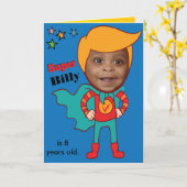 Grootste Superhero Geweldige Comic Verjaardag Kind Kaart (Gele Bloem)