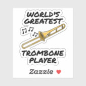 Grootste trombonist ter wereld, grappige trombonis sticker (Vel)