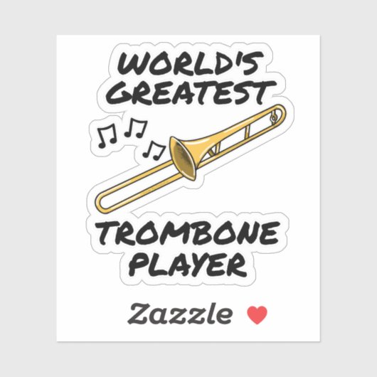 Grootste trombonist ter wereld, grappige trombonis sticker (Vel)
