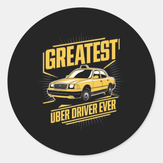 Grootste Uber-chauffeur ooit grappig Ronde Sticker (Voorkant)
