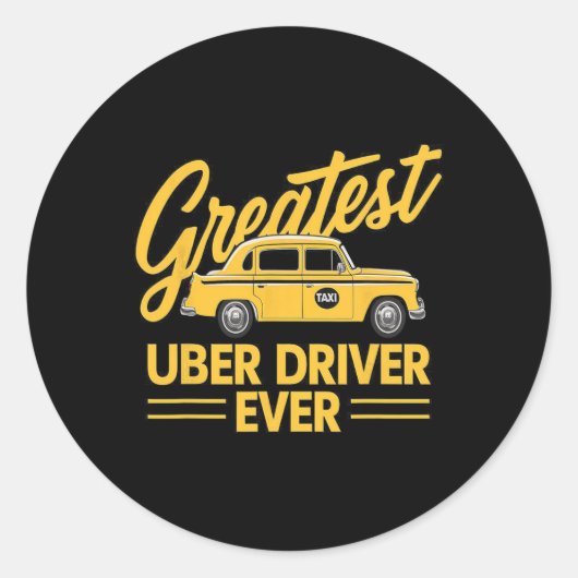Grootste Uber-chauffeur ooit grappig Ronde Sticker (Voorkant)
