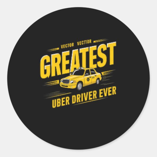 Grootste Uber-chauffeur ooit Vaderdag 2 Ronde Sticker (Voorkant)