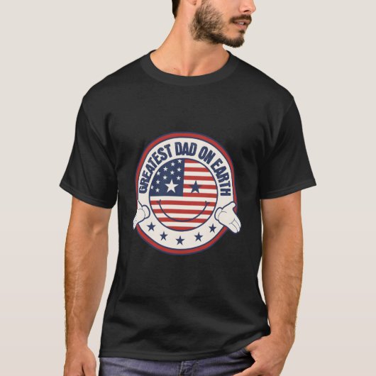 Grootste vader op de Patriottische Vaderdag Amerik T-shirt (Voorkant)
