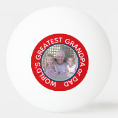 Grootste vader ter wereld Foto rood wit blauw Pingpongbal (Achterkant)