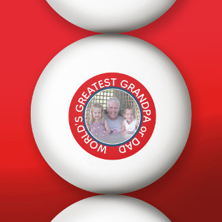 Grootste vader ter wereld Foto rood wit blauw Pingpongbal