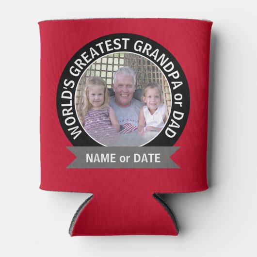 Grootste vader ter wereld Foto rood zwart Blikjeskoeler (Voorkant)