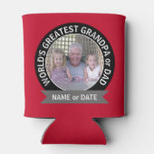 Grootste vader ter wereld Foto rood zwart Blikjeskoeler (Achterkant)