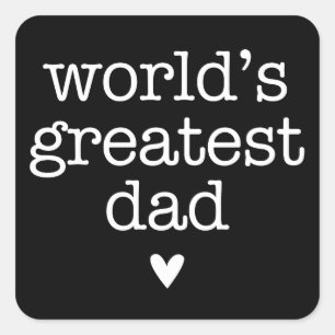 Grootste vader ter wereld met hart Vaderdag Vierkante Sticker