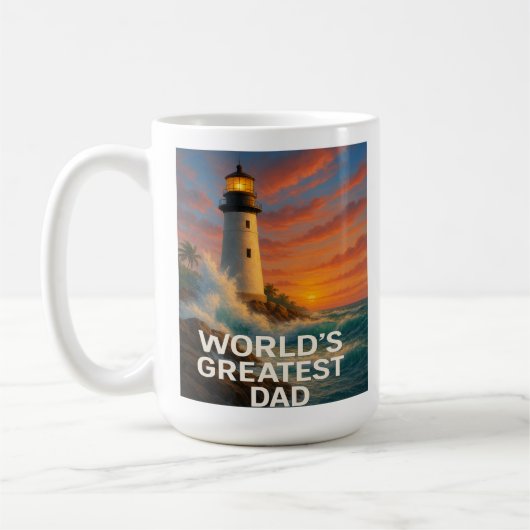 Grootste vader ter wereld - Stormwatch Lighthouse Koffiemok (Links)