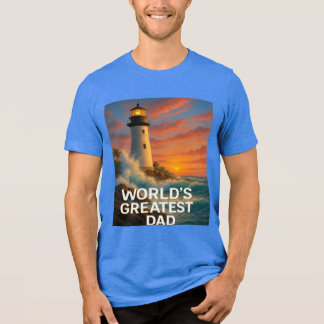 Grootste vader ter wereld - Stormwatch Lighthouse Tri-Blend Shirt