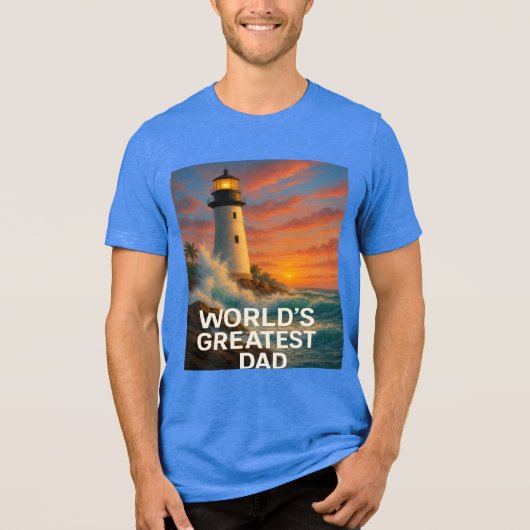 Grootste vader ter wereld - Stormwatch Lighthouse Tri-Blend Shirt (Voorkant)
