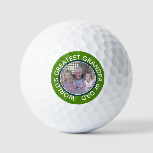 Grootste vader van de wereld Foto groene marine Golfballen (Voorkant)