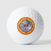 Grootste vader van de wereld Foto oranje blauw Golfballen (Voorkant)