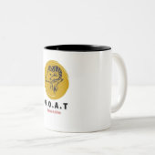 Grootste van alle Time GOAT ontwerp T-shirt Tweekleurige Koffiemok (Voorkant rechts)