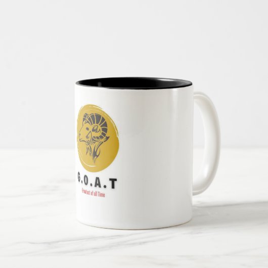 Grootste van alle Time GOAT ontwerp T-shirt Tweekleurige Koffiemok (Voorkant rechts)