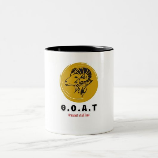 Grootste van alle Time GOAT ontwerp T-shirt Tweekleurige Koffiemok (Center)
